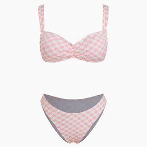 Sweetheart Gingham Bracelet Cheeky Bikini Set